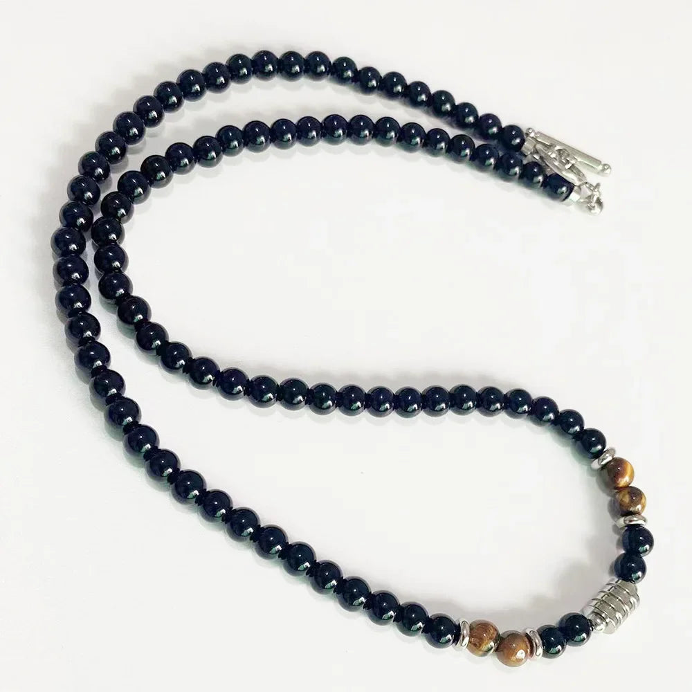 Collar Ojo de Tigre y acero inoxidable