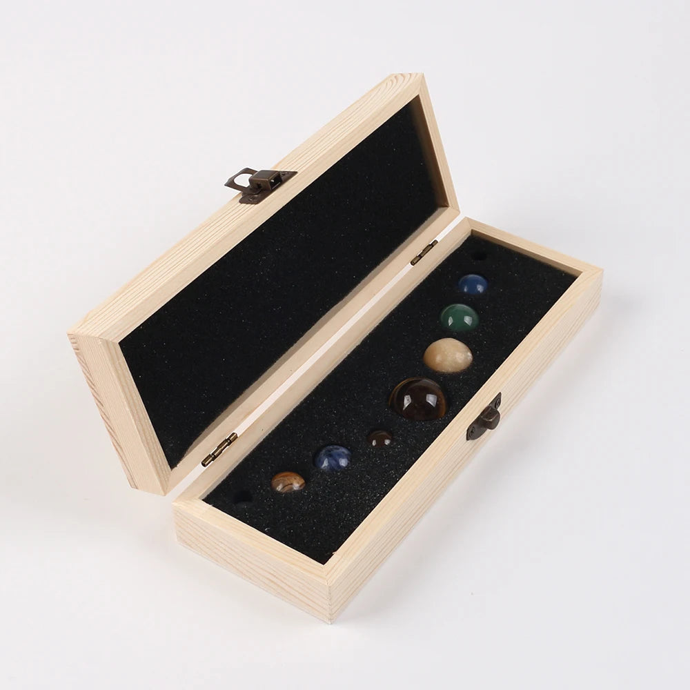 Juego de piedras preciosas de cristal natural del Sistema Solar. 9 Planetas