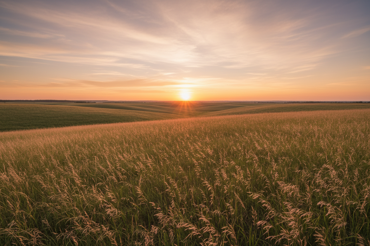 campo al atardecer sin personas ni cosas
